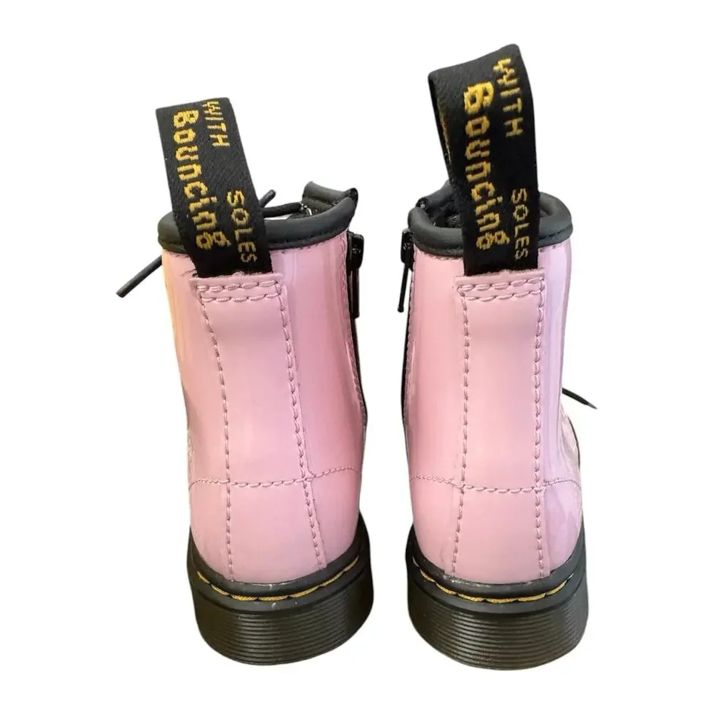 Dr. Martens 1460 T Little Girls Size 8 Toddler Pink Patent Leather Lace Up Boots